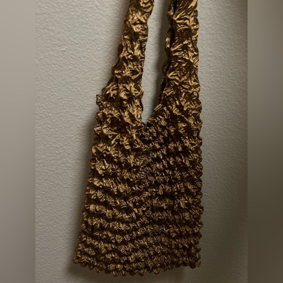 gold stretchy tote bag from Boutique in Paris⭐️ brand new ! - Picture 2 of 3